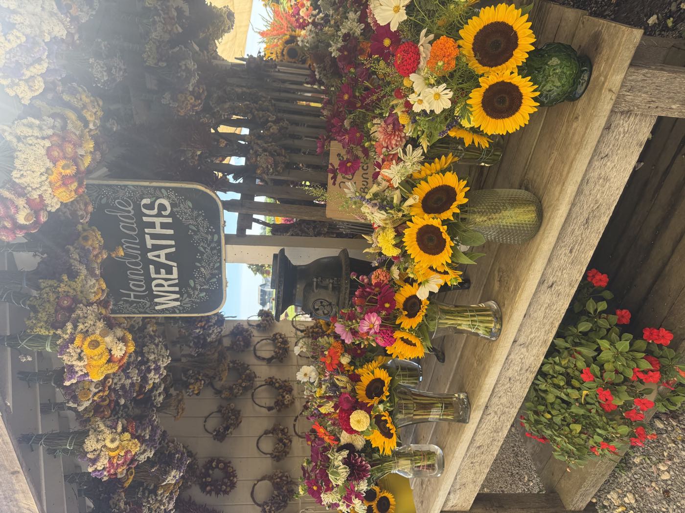 A neighbourhood flower stand, part of the block beautification work